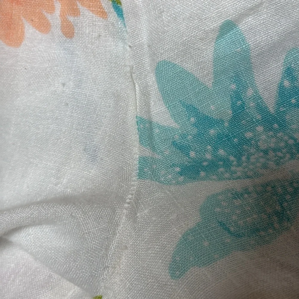 Hot Cotton by Marc Ware 100% linen pastel floral elastic waist pants. Large. - Picture 5 of 6